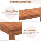 Tangkula Wood Outdoor Coffee Table, 2-Tier Patio Coffee Table - Image 6