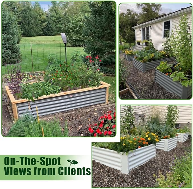 A ANLEOLIFE 8X4X1.5 ft Galvanized Raised Garden Beds Outdoor, Rectangular Metal - Image 2