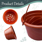 VIDELLY 4 Pieces Plastic Hanging Planters, 5.9 in Dia x 3.54 in H, Small Flower - Image 3