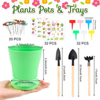 32 Set Garden Plastic Pot Craft Kit DIY Flower Plant Crafts Nursery Pots - Image 2