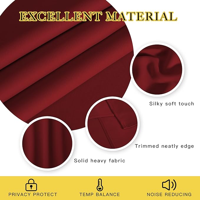 NICETOWN Blackout Curtains for Sliding Glass Door Room Divider Noise Reduce - Image 2