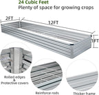 2 Pack 12x2x1FT Galvanized Raised Garden Beds Kit Outdoor Metal Gardening - Image 3