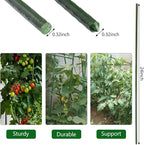 Garden Plant Stakes 24 Inch 2Ft Steel Plant Stick Support, 25 Pack Tomato Stakes - Image 3