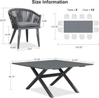 PURPLE LEAF 13 Pieces Oversized Outdoor Dining Set - Image 7