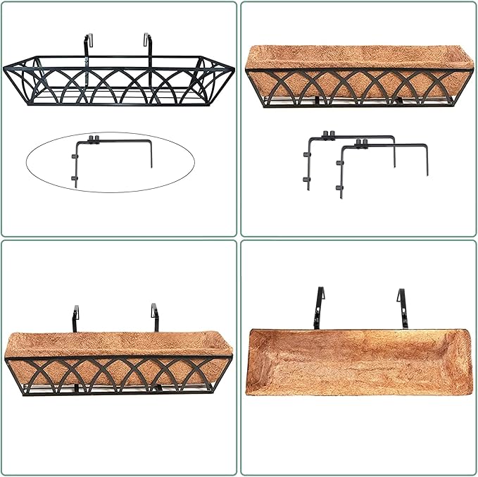 24in 4pcs Planter Box with Coco Liner, Rust-Resistant Metal Frame, Drainage Hole - Image 8