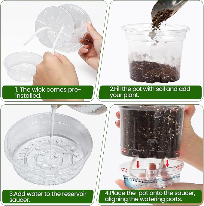MIXC 12 Packs 6.5 Inch Self Watering Pots - Image 5