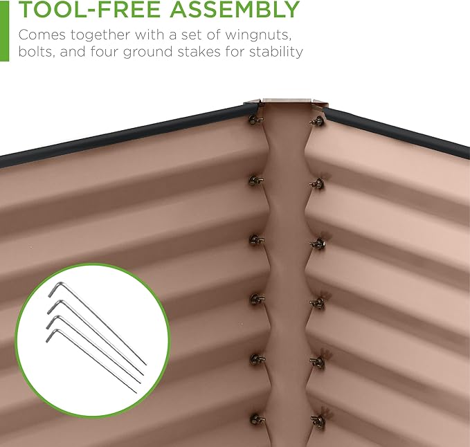 Best Choice Products 6x3x2ft Outdoor Metal Raised Garden Bed, Deep Root Box - Image 5