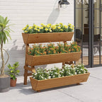 3-Tiers Wooden Raised Garden Bed Tiered Planter Box Flower Pots Vertical Garden - Image 6