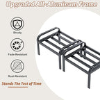HOMREST Metal Outdoor Ottoman, 2-Piece Aluminum Footstool w/Removable Cushion - Image 5