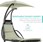 Best Choice Products Outdoor Hanging Curved Steel Chaise Lounge Chair Swing - Image 4