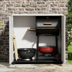 ADDOK Indoor Outdoor Plastic Storage Cabinet 34"x15"x34", Outdoor Storage Shed - Image 3