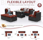 NICESOUL 7 Piece Oversized Patio Furniture Sofa Set - Image 4
