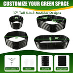 17" Tall Elevated Oval Metal Raised Garden Bed - 5ft x 2ft in Size and 0.8MM - Image 2