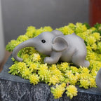 Set of 2 Cute Climbing Elephant Statues Flower Pot Hugger, Resin Hanging - Image 8