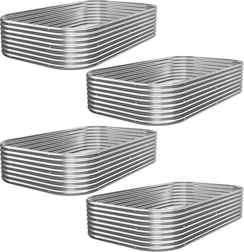 4 PCS 6x3ft Galvanized Raised Garden Bed Outdoor, Metal Garden Bed by Mostmahes