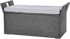 VEVOR Outdoor Storage Bench, 2-Person PE Rattan Storage Bench, 40 Gal Deck Box - Image 9