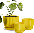 Ton Sin Ceramic Flower Pots, 4.1+5.1+6.5 inch Ceramic Plant Pots by TonSin