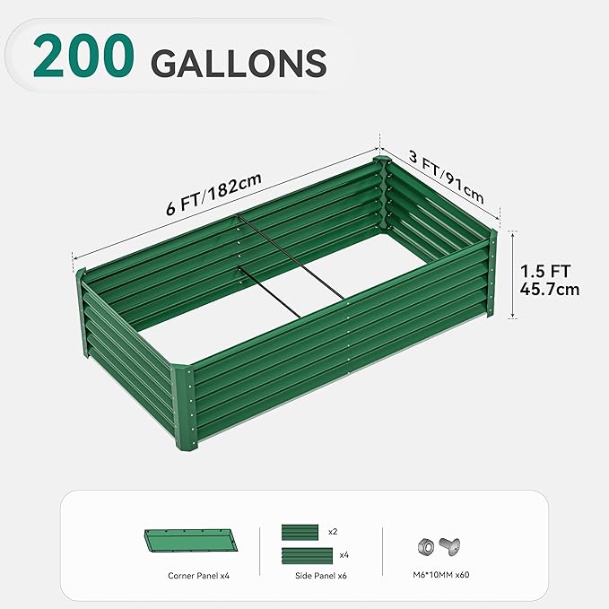 YITAHOME 72x36x18 in 2pcs Galvanized Raised Garden Bed Kit, Large Metal Planter - Image 8