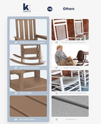 KINGYES Oversized Outdoor Rocking Chair, All-Weather Patio Rocking Chairs - Image 8