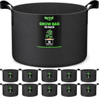 15 Gallon 10-Pack Plant Grow Bags: 350G Thickened Nonwoven Potato Grow Bags by RVZHI
