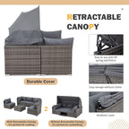 HOMREST 6 Pieces Patio Furniture Sets, Outdoor Daybed - Image 5