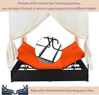 Patio Chaise Lounge, PE Rattan Outdoor Patio Wicker Sunbed Daybed - Image 3