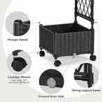 Planter Box with Trellis, 4ft Tall Self-Watering Plastic Raised Garden Beds and - Image 3
