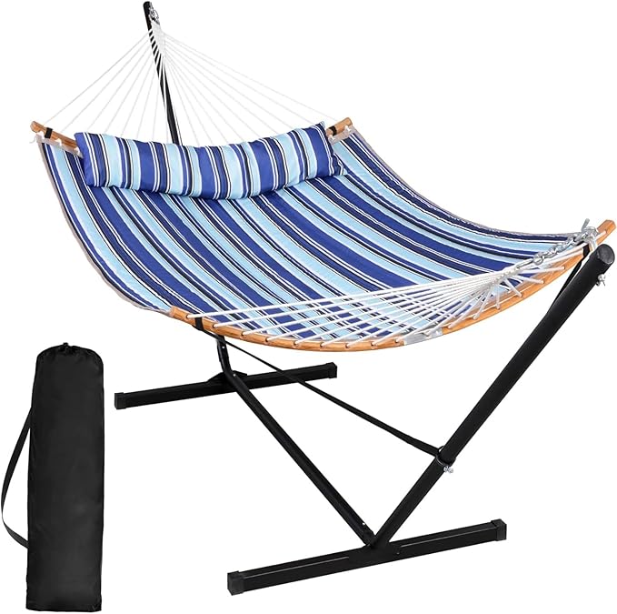 SUNCREAT Double Hammock with Stand Included, Portable Hammock with Stand and by SUNCREAT