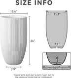 Kante 24 Inch Tall Round Concrete Planter, Large Indoor Outdoor Plant Pots - Image 2