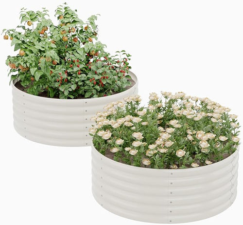 2-Pack 4x1.5ft Galvanized Raised Garden Bed, Outdoor Planter Bed, Metal Planter by Besebay