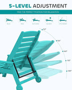 SERWALL Patio Chaise Lounge Chair Set of 2, Poly Lounge Chair - Image 4