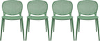 2xhome Set of 4 Patio Dining Chairs | Modern Stackable Outdoor Pool Side Chair by 2xhome