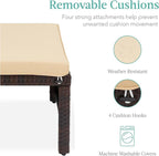 Best Choice Products Set of 2 Wicker Ottomans, Additional Seating, Side Table - Image 6