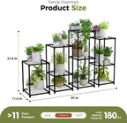 Bamworld Plant Stands Indoor 4 Sets Plant Shelves Outdoor Metal Plant Holder - Image 6