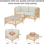 LYNSLIM Outdoor Patio Furniture Set, Wicker Outdoor Sectional Set, Boho Patio - Image 3