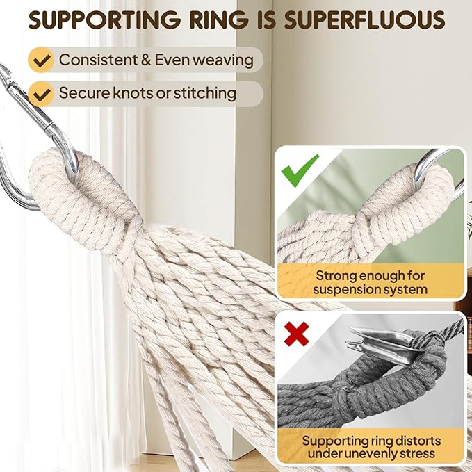 ANYOO Cotton Hammock Portable Camping Hammocks - Image 6