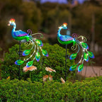DREAMSOUL 2 Pack Metal Peacock Solar Lights Outdoor Waterproof LED Solar Lights - Image 8