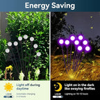Solar Garden Lights Outdoor Waterproof, 4 Pack 32 LED Swaying Light Firefly - Image 3