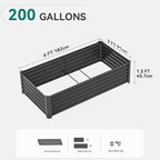 YITAHOME 6x3x1.5 ft Galvanized Raised Garden Bed Kit, Large Metal Planter Box - Image 8