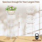 LASZOLA White 3 Tier Tall Plant Stand - Image 3