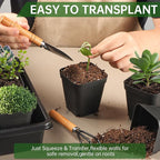 100 Pack Plant Nursery Pots 3.15 Inch, Durable Square Seedling Pots - Image 5