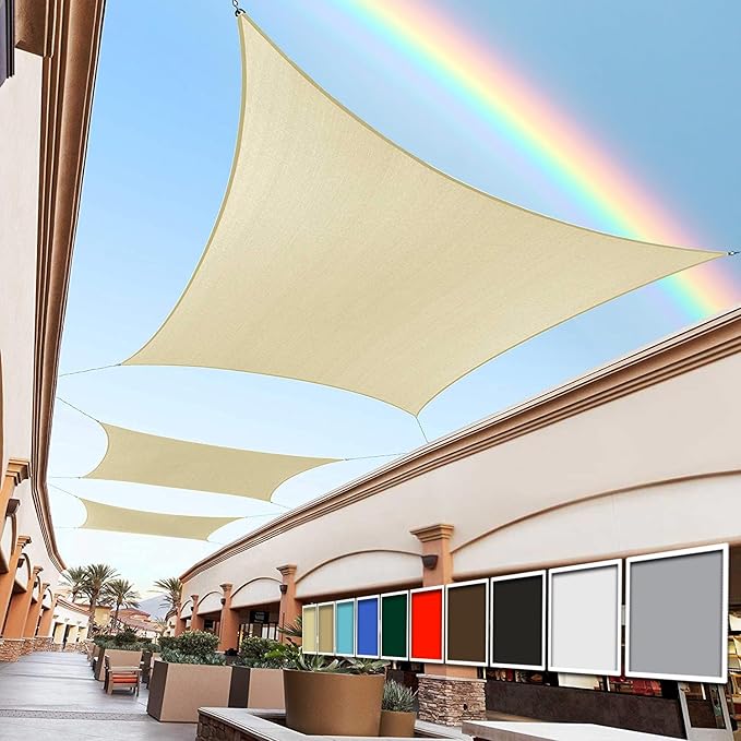 Royal Shade 10' x 20' Beige Rectangle Sun Shade Sail Canopy Outdoor Patio by RoyalShade