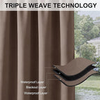 RYB HOME Outdoor Curtains for Patio Waterproof Block Sunlight Thermal Insulated - Image 6