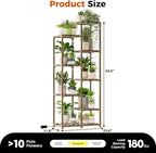 Bamworld Plant Stand with Grow Light Tall Plant Shelf - Image 7