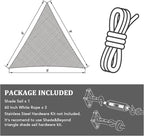 Shade&Beyond Triangle Sun Shade Sail 16'X16'X16' Permeable Canopy Light Grey - Image 7