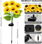 6 Pack with 36 Sunflower Lights, Solar Lights Outdoor Garden Decor, Solar - Image 4