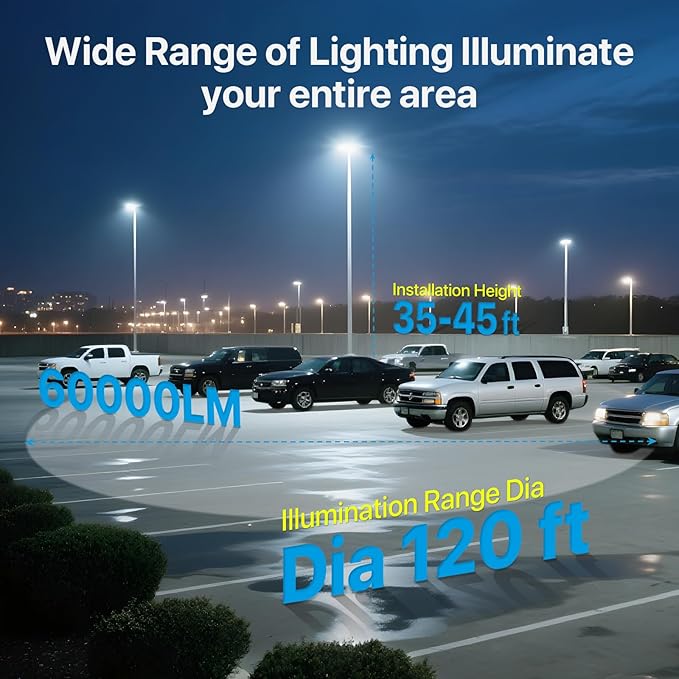 HYPERLITE LED Parking Lot Lights Outdoor - 400W 60000lm UL Listed Led Parking - Image 2
