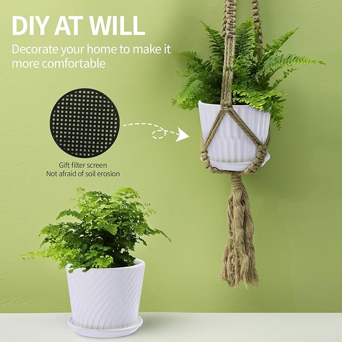 Plant Pots - 5.5 Inch Cylinder Ceramic Planters - Image 5