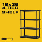 CENTREX CX 4-Tier Heavy Duty Plastic Storage Shelves that Support up to - Image 4