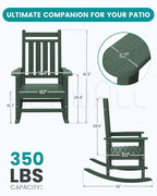 SERWALL HDPE Outdoor Rocking Chair Set of 6, Patio Rocking Chairs - Image 3